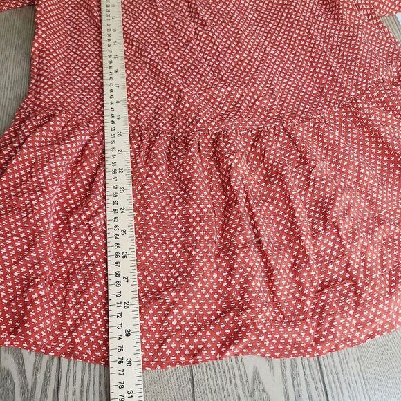 Holding Horses Anthropologie Dress S Rust Red Printed Tiered Button Front - Picture 12 of 12